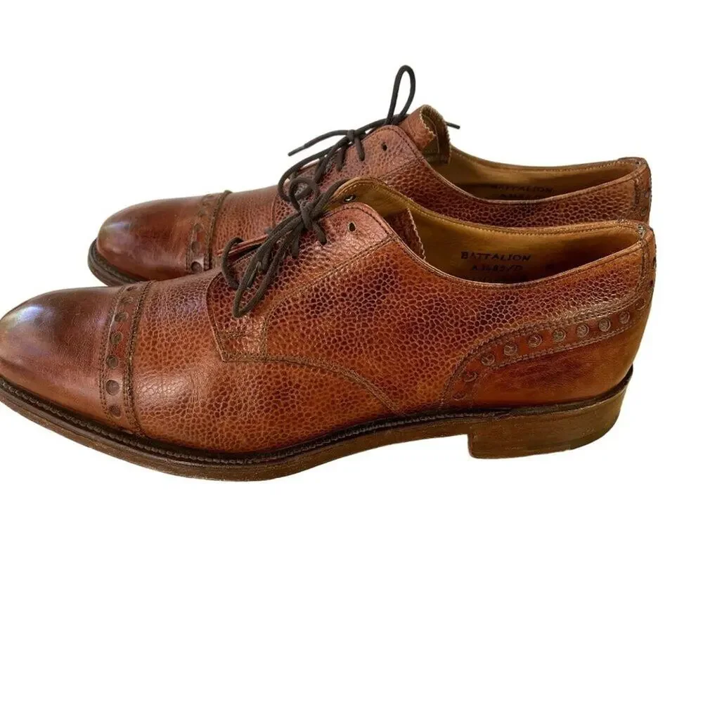 Florsheim Shoes Mens 10 Lace Up Oxfords Battalion Faconnable Leather England